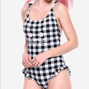 Hot Topic Kitty face swimsuit